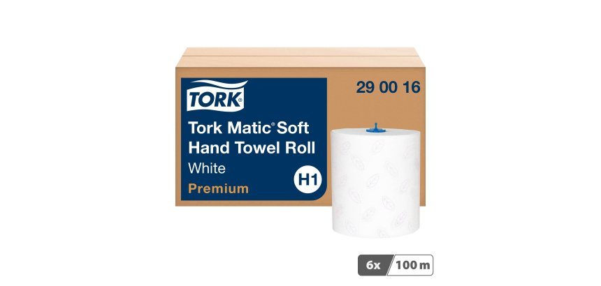 Rouleau d'essuie-mains tork Matic H1 Premium double épaisseur 100 m - Colis de 6