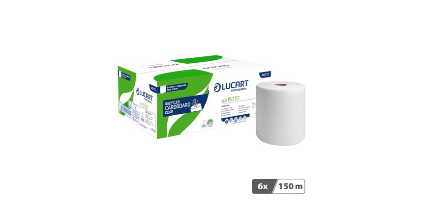 Rouleau d'essuie-mains Lucart ECO 150 Identity double épaisseur 150 m - Carton de 6
