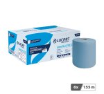 Rouleau d'essuie-mains Lucart Strong Blue 155 Identity double épaisseur 155 m - Carton de 6