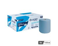 Rouleau d'essuie-mains Lucart Strong Blue 155 Identity double épaisseur 155 m - Carton de 6