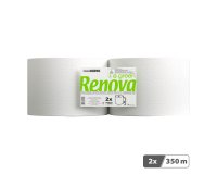 Rouleau d'essuie-mains Renova Green double épaisseur 350 m - Lot de 2
