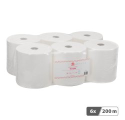 Rouleau d'essuie-mains Bruneau écolabel double épaisseur 200 m - Colis de 6