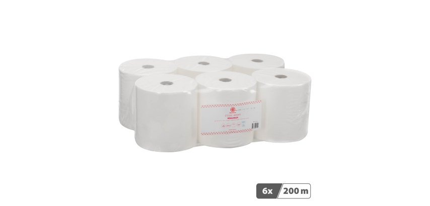 Rouleau d'essuie-mains Bruneau écolabel double épaisseur 200 m - Colis de 6