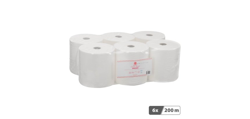 Rouleau d'essuie-mains Bruneau écolabel double épaisseur 200 m - Colis de 6