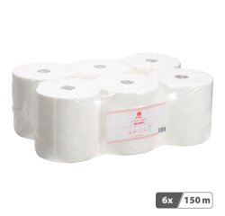 Rouleau d'essuie-mains Bruneau écolabel double épaisseur 150 m - Carton 6 rouleaux