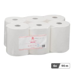 Rouleau d'essuie-mains Bruneau écolabel double épaisseur 90 m - Colis de 6
