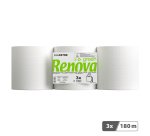 Rollo de papel secamanos Renova Green de doble capa 180 m - Paquete de 3