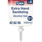 Gel hydroalcoolique extra désinfectant pour les mains Tork S1 - Cartouche de 1 L