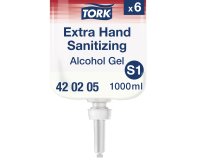 Gel hydroalcoolique extra désinfectant pour les mains Tork S1 - Cartouche de 1 L