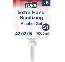 Gel hydroalcoolique extra désinfectant pour les mains Tork S1 - Cartouche de 1 L