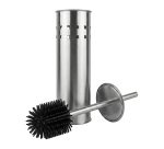 Brushed stainless steel toilet brush with silicone brush JVD