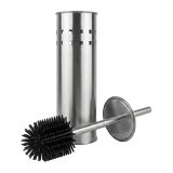 Balai brosse WC inox brossé avec brosse silicone JVD