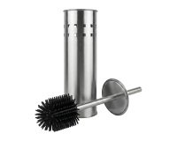 Balai brosse WC inox brossé avec brosse silicone JVD