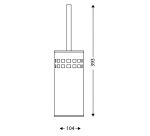 Brushed stainless steel toilet brush with silicone brush JVD