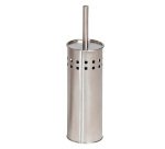 Brushed stainless steel toilet brush with silicone brush JVD