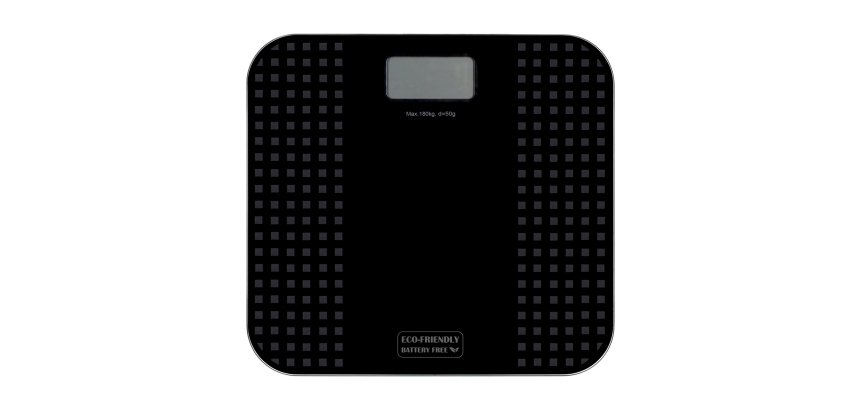 Tellus Personenwaage aus gehärtetem Glas ohne Batterien JVD, schwarz