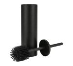 Matte black toilet brush with silicone brush JVD