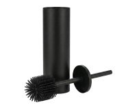 Balai brosse WC noir mat avec brosse silicone JVD