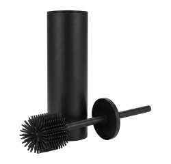 Balai brosse WC noir mat avec brosse silicone JVD