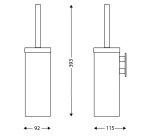 Matte black toilet brush with silicone brush JVD