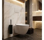 Matte black toilet brush with silicone brush JVD