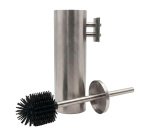 Brushed stainless steel toilet brush with silicone brush JVD