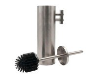 Balai brosse WC inox brossé avec brosse silicone JVD