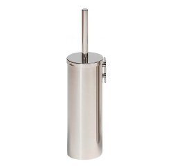Shiny stainless steel toilet brush with silicone brush JVD