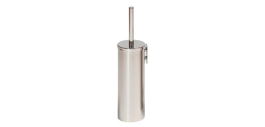 Balai brosse WC inox brillant avec brosse silicone JVD