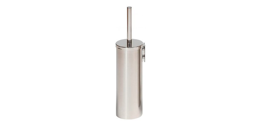 Shiny stainless steel toilet brush with silicone brush JVD