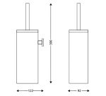 Brushed stainless steel toilet brush with silicone brush JVD