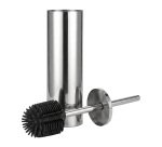 Shiny stainless steel toilet brush with silicone brush JVD