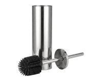 Balai brosse WC inox brillant avec brosse silicone JVD