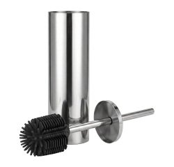 Balai brosse WC inox brillant avec brosse silicone JVD