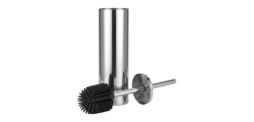 Balai brosse WC inox brillant avec brosse silicone JVD