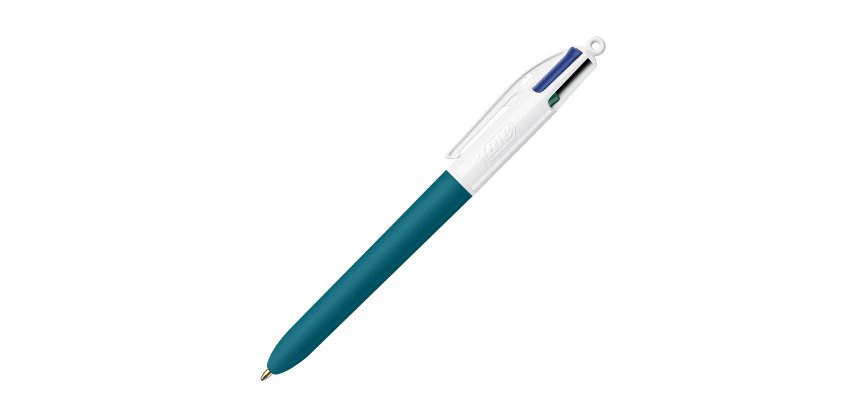 Stylo bille 4 couleurs Bic Recyclé rétractable pointe 1 mm - écriture moyenne - Boite de 12