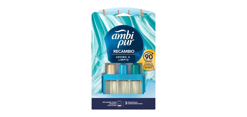 Ambi Pur 3Volution aroma Limpio - Recambio Para Ambientador Eléctrico - 21 ml