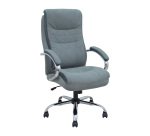 Opti533 Sessel Kippmechanismus Stoff Grau Chromstruktur Feste Armlehnen Ohne Kopfstütze Nylonrollen 50 mm