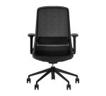 Chaise de bureau Rockit tissu et maille, mécanisme synchrone, accoudoirs 3D, dossier haut, soutien lombaire, structure noire