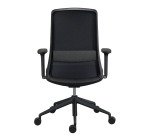 Chaise de bureau Rockit tissu et maille, mécanisme synchrone, accoudoirs 3D, dossier haut, soutien lombaire, structure noire