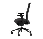 Chaise de bureau Rockit tissu et maille, mécanisme synchrone, accoudoirs 3D, dossier haut, soutien lombaire, structure noire