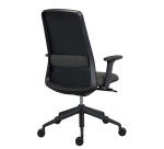 Chaise de bureau Rockit tissu et maille, mécanisme synchrone, accoudoirs 3D, dossier haut, soutien lombaire, structure noire