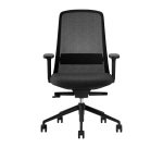 Chaise de bureau Rockit tissu et maille, mécanisme synchrone, accoudoirs 3D, dossier haut, soutien lombaire, structure noire