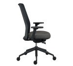 Chaise de bureau Rockit tissu et maille, mécanisme synchrone, accoudoirs 3D, dossier haut, soutien lombaire, structure noire