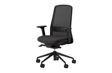 Chaise de bureau Rockit tissu et maille, mécanisme synchrone, accoudoirs 3D, dossier haut, soutien lombaire, structure noire