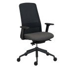 Office chair Rockit fabric and mesh, synchronous mechanism, 3D armrests, high backrest, lumbar support, black structure
