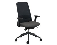 Chaise de bureau Rockit tissu et maille, mécanisme synchrone, accoudoirs 3D, dossier haut, soutien lombaire, structure noire