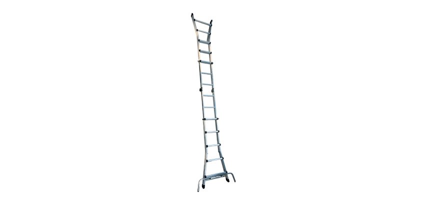 Scala telescopica STP Clik Clak per uso professionale in alluminio, 6 x 4 gradini