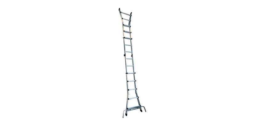 Scala telescopica STP Clik Clak per uso professionale in alluminio, 6 x 4 gradini