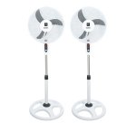 Set of 2 pedestal fans Ø 40 cm - 45 W, white